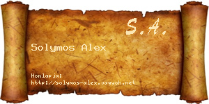 Solymos Alex névjegykártya