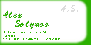 alex solymos business card
